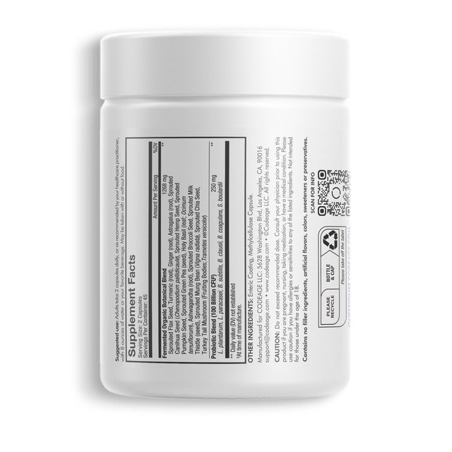 Codeage SBO Probiotics 100 Billion CFU, Soil-Based Organisms, Prebiotic, Organic Fermented Botanicals, 90 Ct