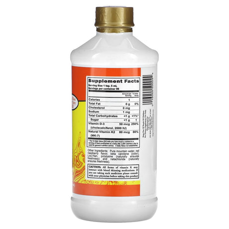 Buried Treasure Products - Liquid Vitamin D3 with K2 High Potency 2000 IU - 16 Fl. Oz.