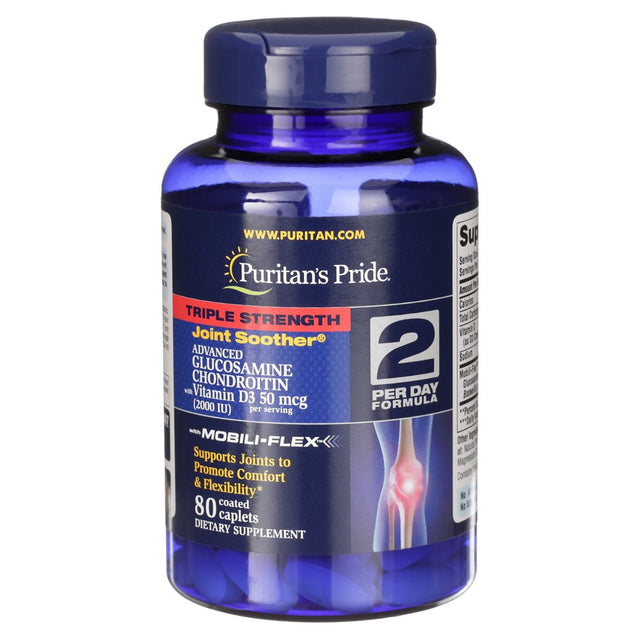 Puritan'S Pride Triple Strength Glucosamine Chondroitin with Vitamin D3-80 Caplets