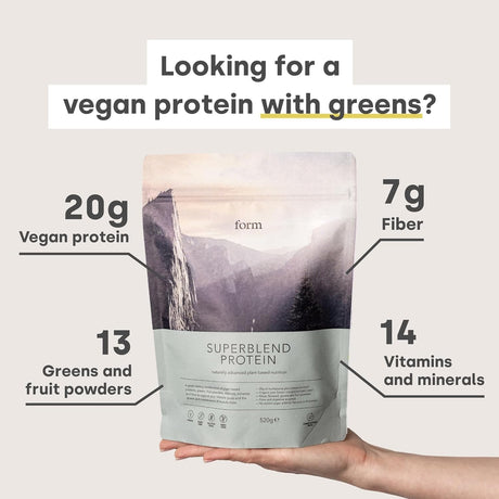 Form Superblend Protein - Vegan Protein Powder with Superfoods, Vitamins and Minerals - 20G of Plant Based Protein per Serving (Chocolate Salted Caramel)