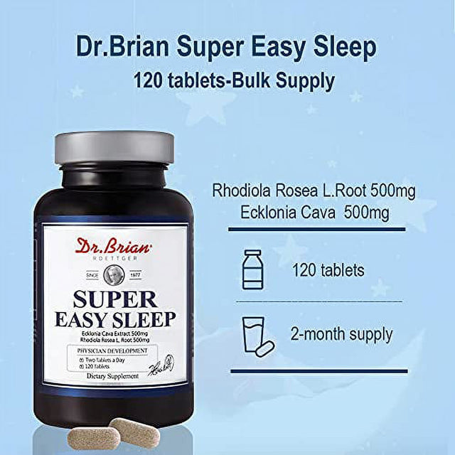 Dr.Brian Super Easy Sleep Natural Plant Extract Sleep Sleep Aids Supplement Includes Ecklonia Cava 500Mg Rhodiola Rosea L Root 500Mg Supports Faster Easy Sleep Insomnia Jet Leg Anxiety Relief