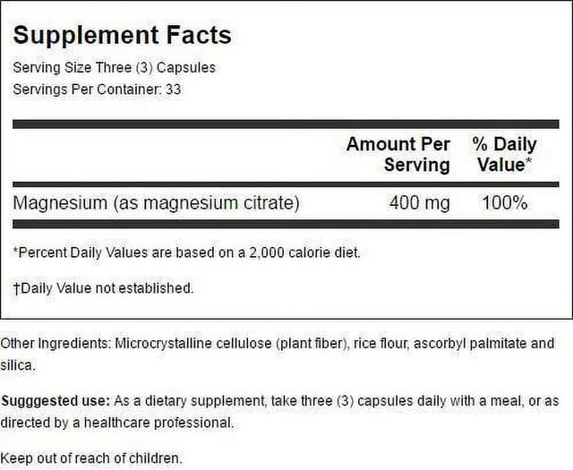 Olympian Labs Magnesium Citrate 400 Mg 100 Caps