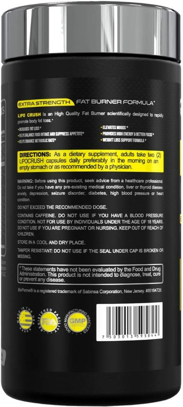 Forzagen Lipocrush Thermogenic Fat Burner for Men and Women, 90 Belly Fat Burner for Weight Loss Capsules, Quemador De Grasa, Made with Guarana Seed, Green Coffee Bean Extract and Green Tea Leaf