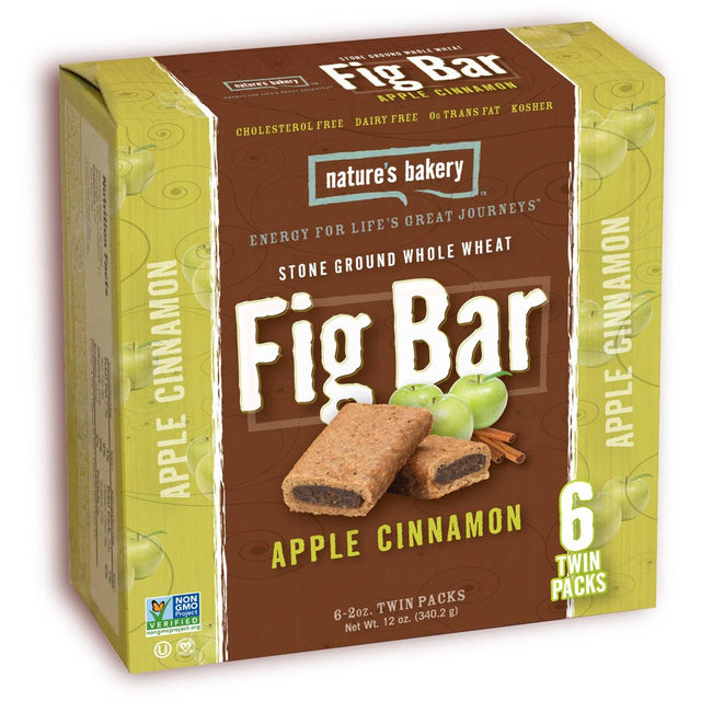 Nature'S Bakery Stone Ground Whole Wheat Apple Cinnamon Fig Bars, 12 Oz, (Pack of 6)