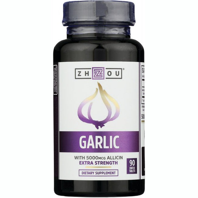 Zhou Extra Strength Garlic with Allicin | Powerful Immune System Support | 90 CT