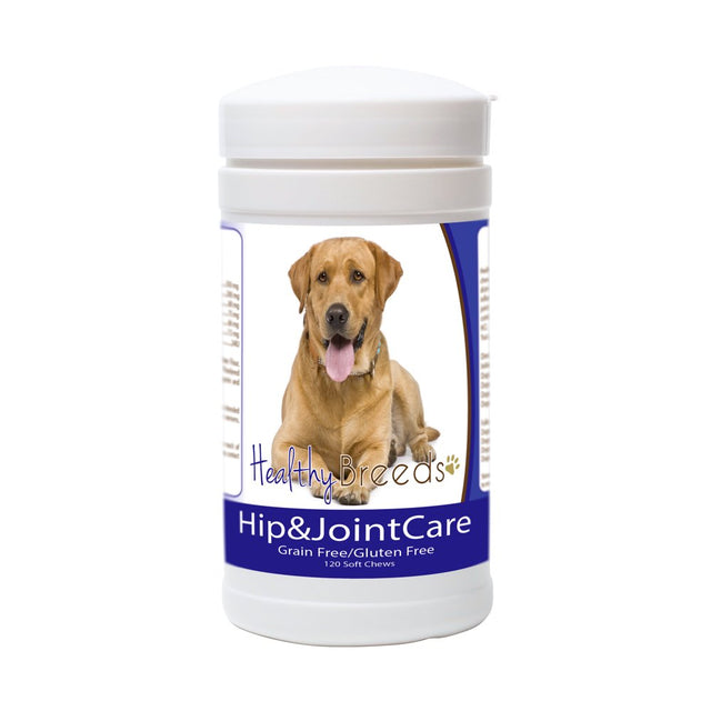 Healthy Breeds Dog Hip and Joint Care Supplement Soft Chews for Labrador Retriever, Bacon Flavor, Gluten & Grain Free, Glucosamine Chondroitin Organic Turmeric Support 120 Count