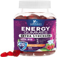 Energy Gummies Vitamin B12, Green Tea and Guarana Extract, Daily Energy Vitamin Supplement, Delicious Raspberry Flavor Gummy Chewable Supplement for Men and Women, Non-Gmo and Vegan - 120 Gummies