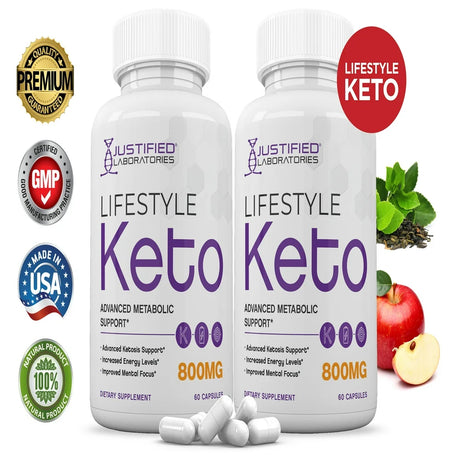 (2 Pack) Lifestyle Keto Pills Includes Gobhb®Appetite Control 120 Capsules