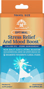 Nutricelebrity Optimal Stress Relief and Mood Boost Supplement Travel Size, Helps Support Restful Sleep, Relaxation, Comfort with Ashwagandha KSM-66 and Cerebiome Probiotic Blend 10 Vegetable Capsules