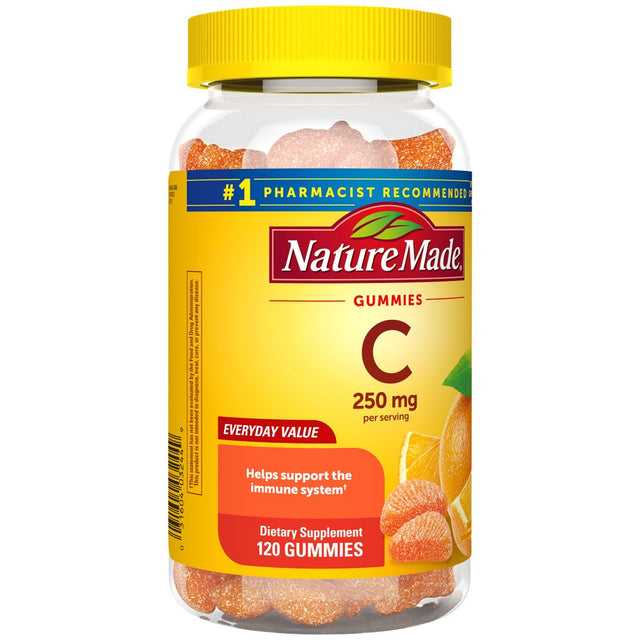 Nature Made Vitamin C 250 Mg per Serving Gummies, Dietary Supplement, 120 Count