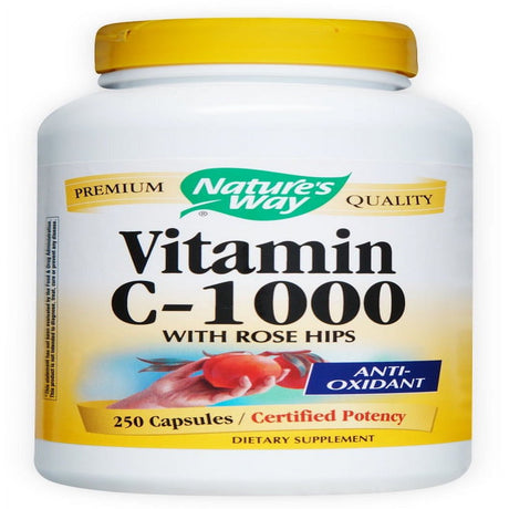 Nature'S Way Vitamin C 1000-Rose Hips Capsules, 250 Ct