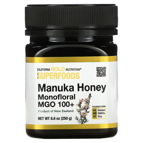 California Gold Nutrition SUPERFOODS - Manuka Honey, Monofloral, MGO 100+, 8.8 Oz (250 G)