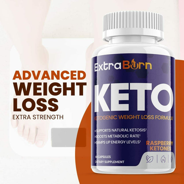 (1 Pack) Extra Burn Keto - Supplement for Weight Loss - Energy & Focus Boosting Dietary Supplements for Weight Management & Metabolism - Advanced Fat Burn Raspberry Ketones Pills - 60 Capsules