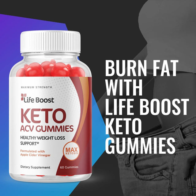 (3 Pack) Life Boost Keto ACV Gummies - Supplement for Weight Loss - Energy & Focus Boosting Dietary Supplements for Weight Management & Metabolism - Fat Burn - 180 Gummies