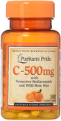 Puritan'S Pride Vitamin C-500 Mg with Bioflavonoids & Rose Hips - 100 Caps