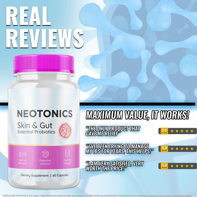 (5 Pack) Neotonics - Dietary Supplement for Digestion and Healthy Gut - Pills for Immune System, Digestive Function, Healthy Stomach, Reduces Bloat - 300 Capsules