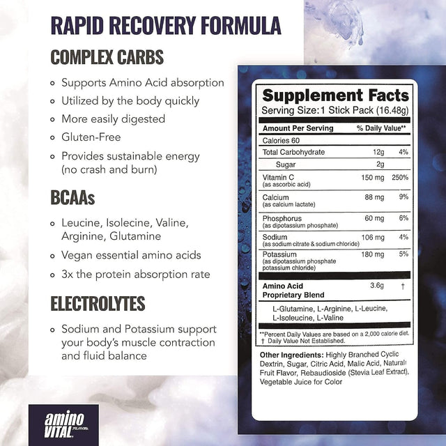 Amino Vital Action (Lemon) and Rapid Recovery Bundle- Vegan Bcaas Amino Acid Mix | Hydration and Endurance | Repair and Recovery