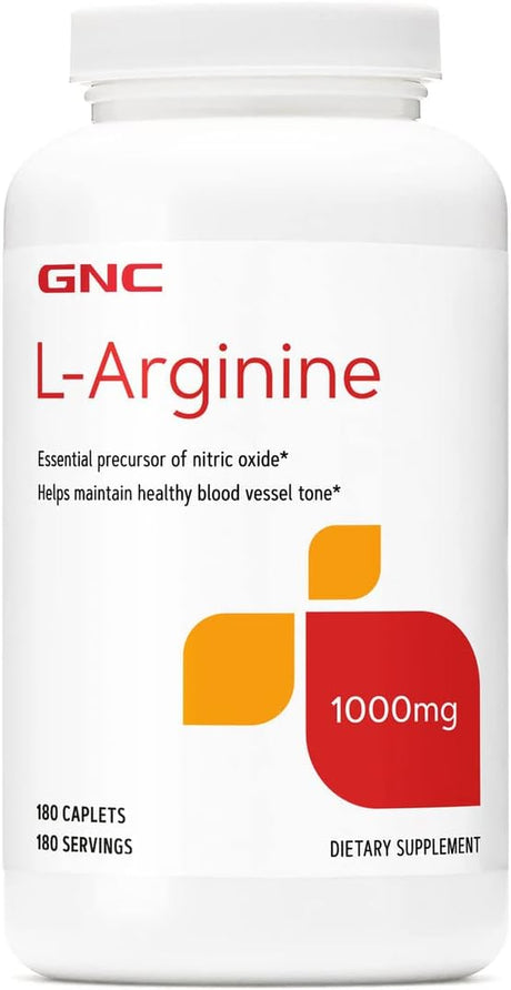 GNC L-Arginine 1000Mg, 180 Caplets, Increases Nitric Oxide Production