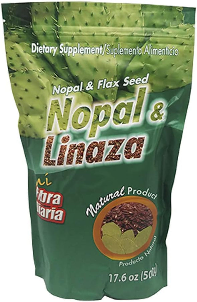 Mi Fibra Diaria Nopal & Linaza. Nopal Cactus and Flax Seed Fiber Dietary Supplement. 17.6 Oz