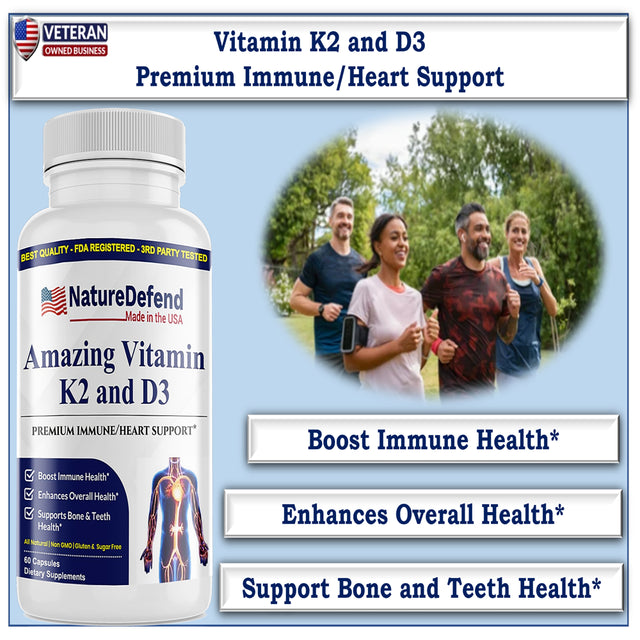 Vitamin K2+D3, Supports Strong Bones, Heart and Immune Health, Non-Gmo. US Veteran Owned, Free Shipping, Quality Matters!