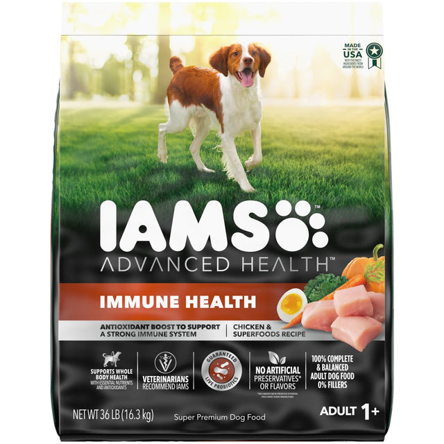 IAMS Advanced Health Immune Health Chicken & Superfoods Flavor Dry Dog Food for Adult Dogs, 36 Lb. Bag