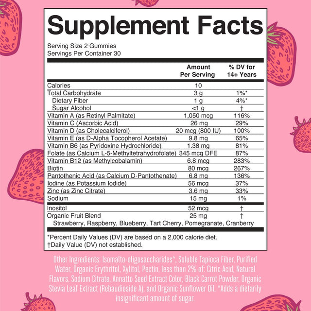 Maryruth Organics Women'S Multivitamin Gummies - Strawberry (60 Gummies) for Overall Wellness