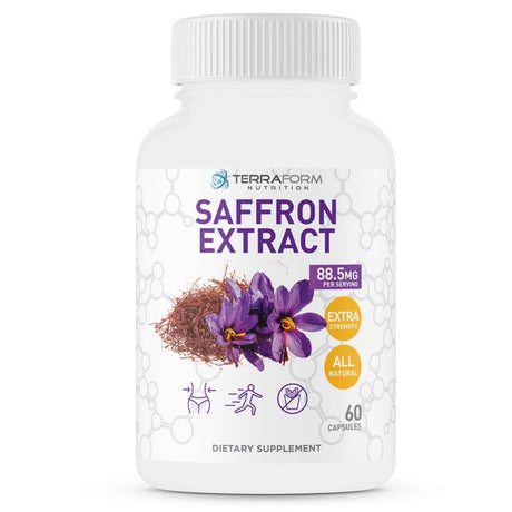 Saffron Extract Pills – Natural Appetite Suppressant Supplement, Healthy Weight Loss – 88.5Mg – Made in USA – 1 Month