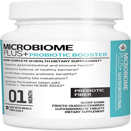 Microbiome plus Prebiotics: Scfos Prebiotic Fiber for Enhanced Probiotic Benefits, Gentle on the Gut, Allergy-Friendly, and Gluten-Free for Both Men and Women 1 Month Supply