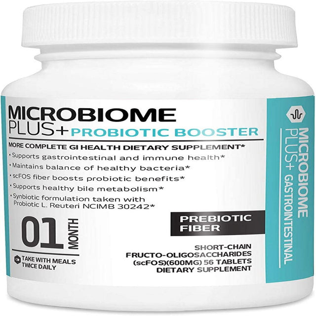 Microbiome plus Prebiotics: Scfos Prebiotic Fiber for Enhanced Probiotic Benefits, Gentle on the Gut, Allergy-Friendly, and Gluten-Free for Both Men and Women 1 Month Supply