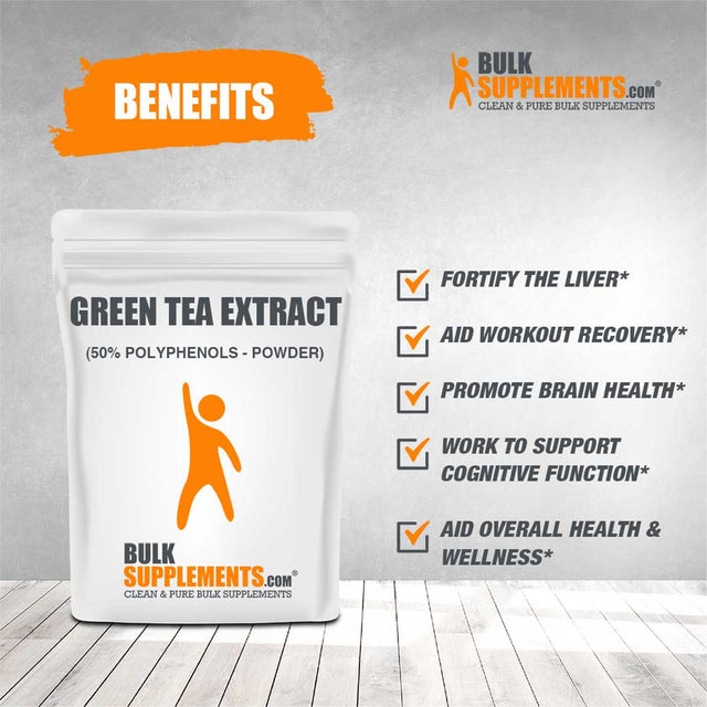 Bulksupplements.Com Green Tea 50% Polyphenols Powder - Green Tea Extract - Green Tea Fat Burner - Green Tea Extract Fat Burner Supplement (1 Kilogram)