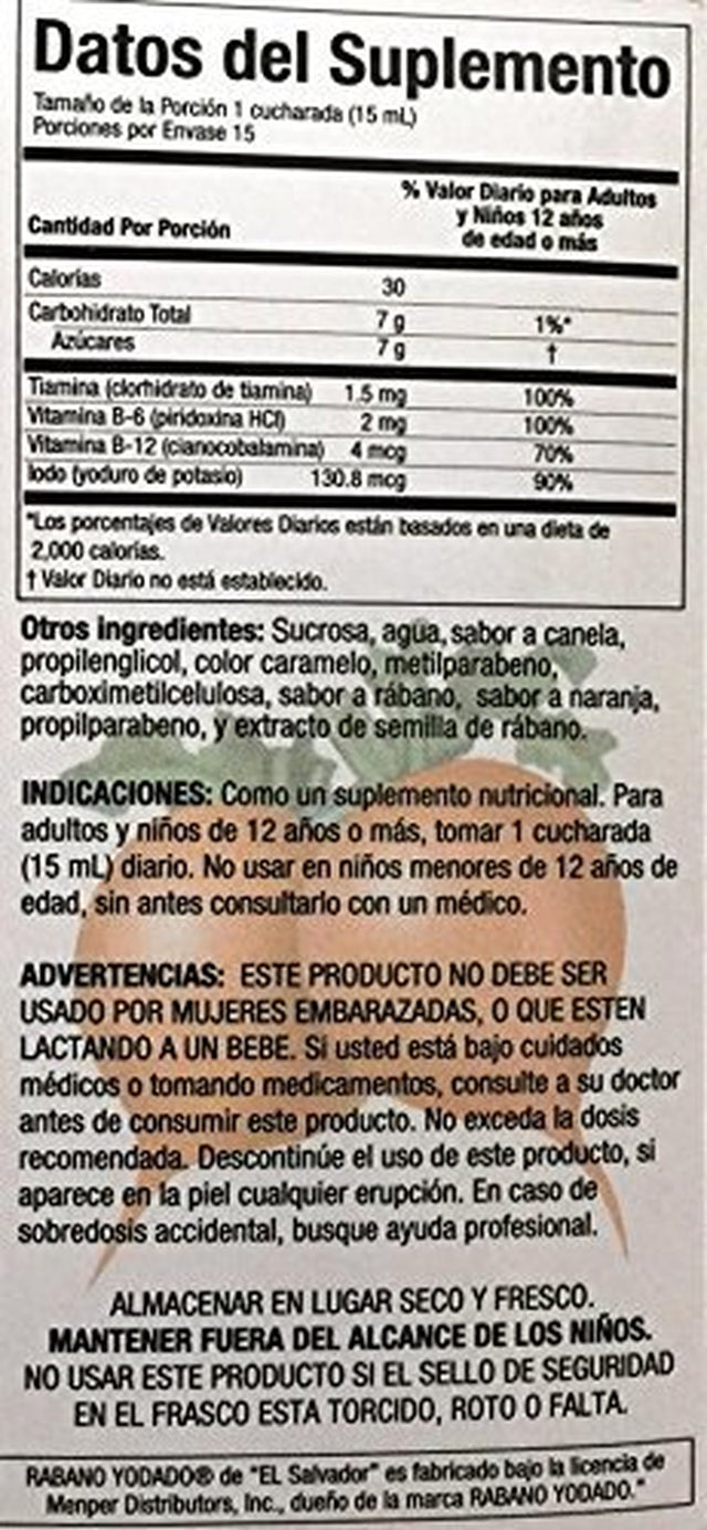 Rabano Yodado De"El Salvador" 8 Oz. Dietary Supplement 2-Pack