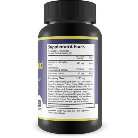 Lectin Shield Fat Burn & Release Formula by Pro Leptitoxification Remedies - Appetite Suppressant & Weight Loss Supplement - 30 Servings