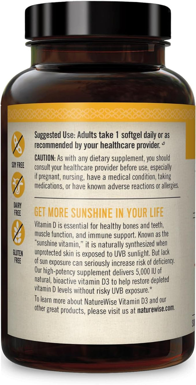 Naturewise Vitamin D3 5000 IU (125Mcg) 90 Softgels