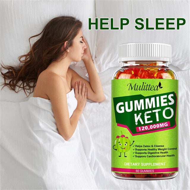 Mulittea Keto Gummies Supplement 120,000Mg for Advanced Weight Management & Boost Metabolism, 60 Gummies