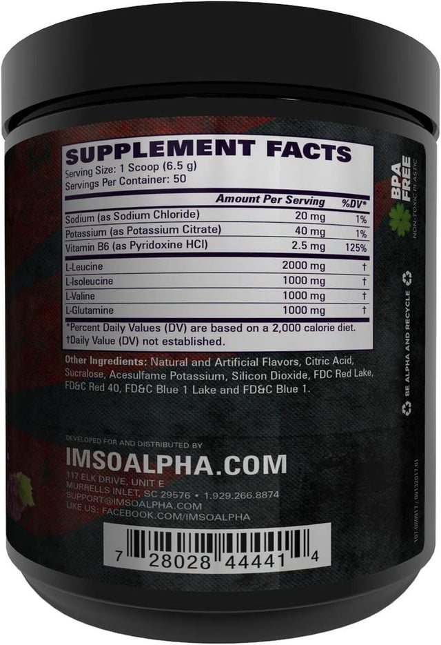 Instantized BCAA, 2:1:1 Ratio (2G L-LEUCINE, 1G L-ISOLEUCINE, 1 G L-VALINE), 50 Servings (Grape)