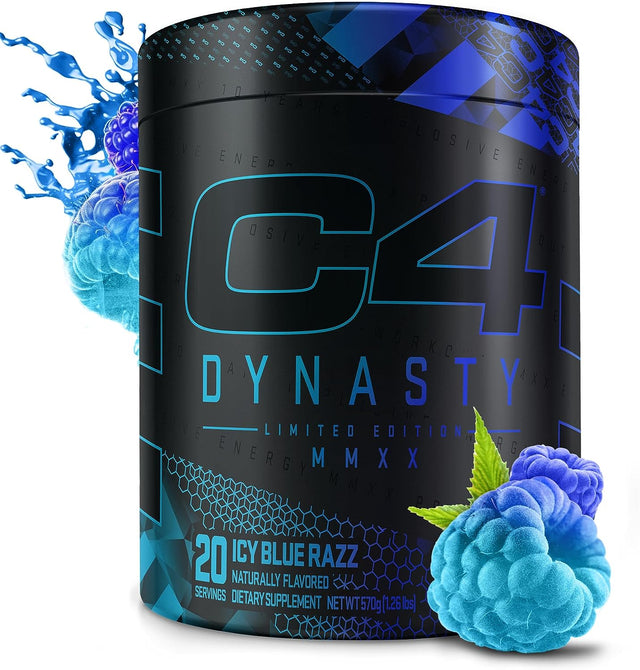 Cellucor C4 Dynasty MMXX Pre Workout Powder ICY Blue Razz | Preworkout Energy Supplement for Men & Women | 350Mg Caffeine + 6.4G Beta Alanine | 20 Servings