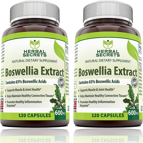 Herbal Secrets Boswellia Serrata Extract (65% Boswellic Acids) 600 Mg 120 Capsules - Pack of 2