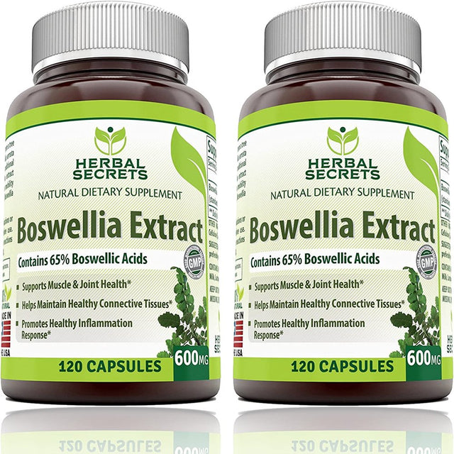 Herbal Secrets Boswellia Serrata Extract (65% Boswellic Acids) 600 Mg 120 Capsules - Pack of 2