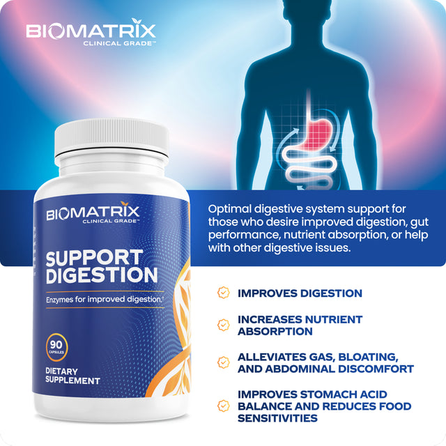 Digestive Enzymes (90 Capsules) Support Digestion - Pancreatin, Plant Enzymes, Ox Bile, Betaine HCL