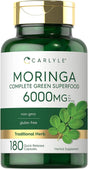 Moringa Oleifera | 6000 Mg | 180 Powder Capsules | by Carlyle