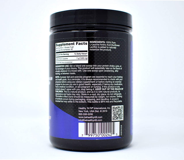 Healthy 'N Fit Anabolic Amino LEUCINE - Pure Instant L-Leucine, 300G (42 Servings)