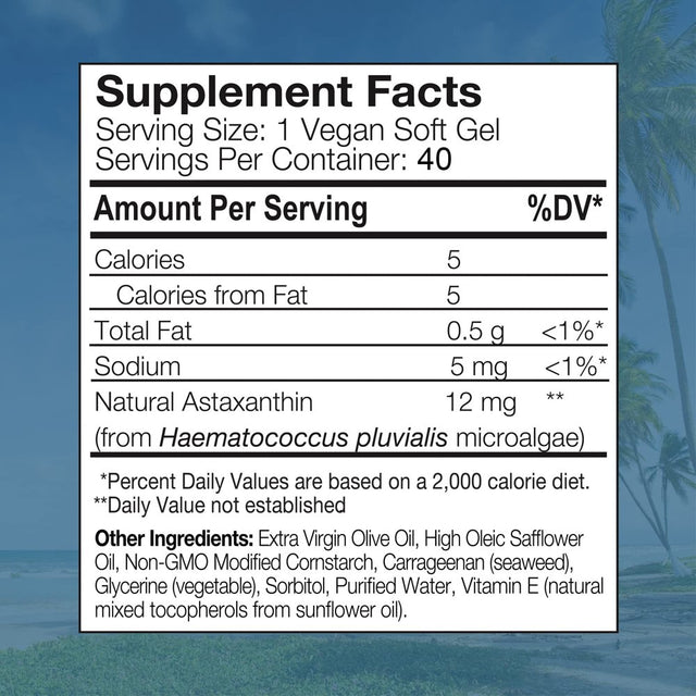 Nutrex Hawaii, Bioastin Vegan Hawaiian Astaxanthin 4 Mg, Boosts Immunity and Supports Eye, Skin and Joint Health, 120 Gel Caps