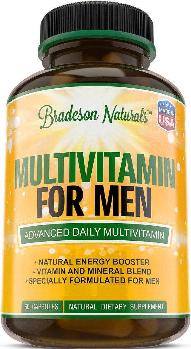 Men'S Multivitamin + L-Arginine & L-Citrulline Supplement, 2 Bottles Bundle. Improves Cardiovascular & Prostate Health. Antioxidant & Natural Energizer + Speeds up Workout Recovery. Vital & Natural Am