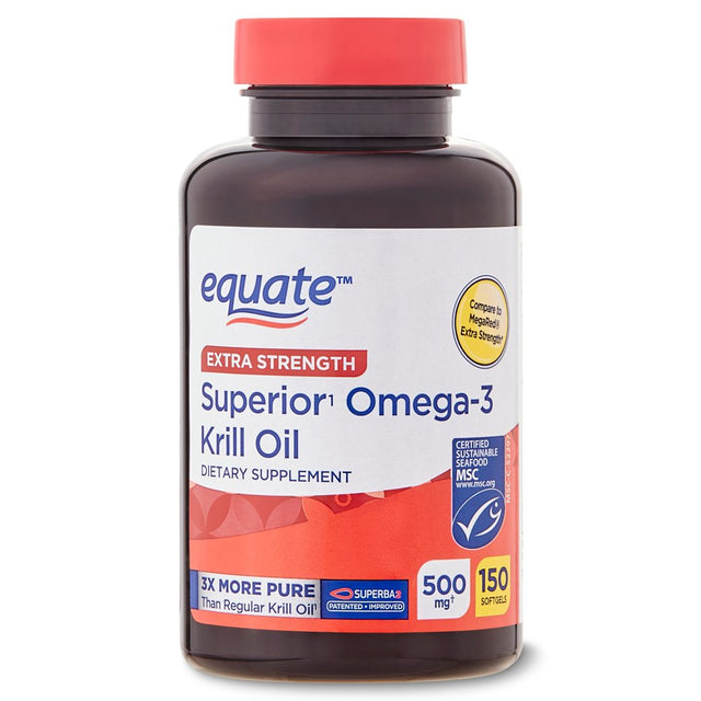 Equate Extra Strength Krill Oil, 500Mgꝉ, 150 Count