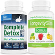 Night Cleanse & Slim Support Bundle: Rejuvenate & Revive with Detox PM 1 Bottle + Thrive with Slim Formula 1 Bottle