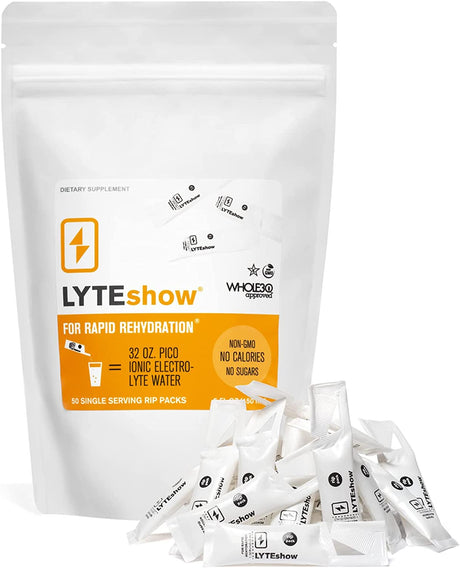 Lyteshow Electrolyte Drops for Water Sugar-Free for Hydration and Immune Support - 50 Single Servings - Keto Friendly - Zinc and Magnesium for Rapid Rehydration, Workout, Muscle Recovery and Energy