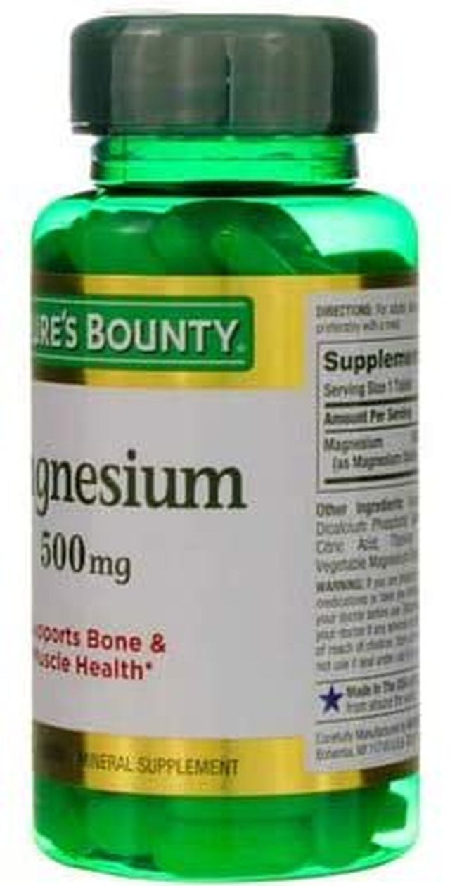 Nature'S Bounty Magnesium 500Mg Supports Muscle Health, 100 Ct