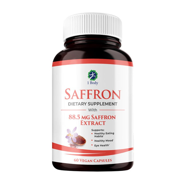 1 Body Saffron 8825 All Natural Appetite Suppressant 88.5Mg Capsules, 60 Ct