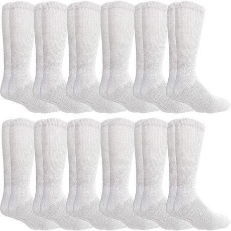 Yacht & Smith King Size Loose Fit Non-Binding Soft Cotton Diabetic Crew & Ankle Socks, Bulk Value Pack