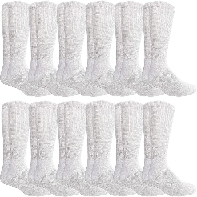 Yacht & Smith King Size Loose Fit Non-Binding Soft Cotton Diabetic Crew & Ankle Socks, Bulk Value Pack